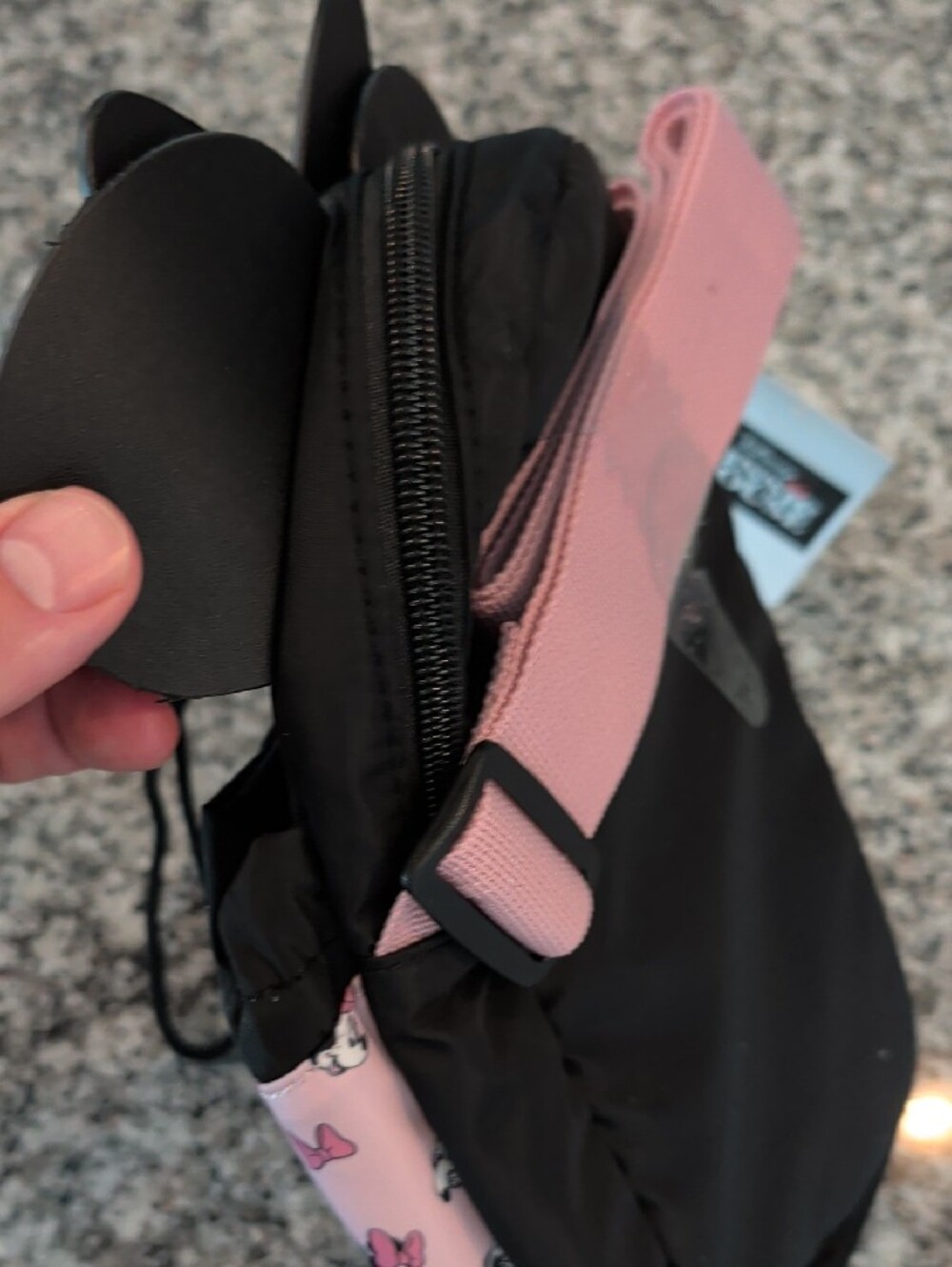 Disney Minnie Mouse Black and Pink Drawstring Accessory Pouch - Picture 6 of 6